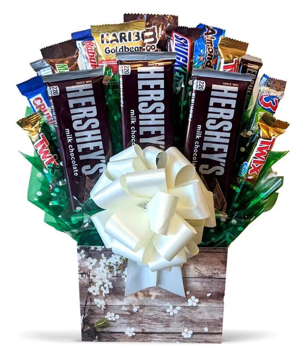 Rustic Flowers Candy Bouquet - ROSE GARDEN