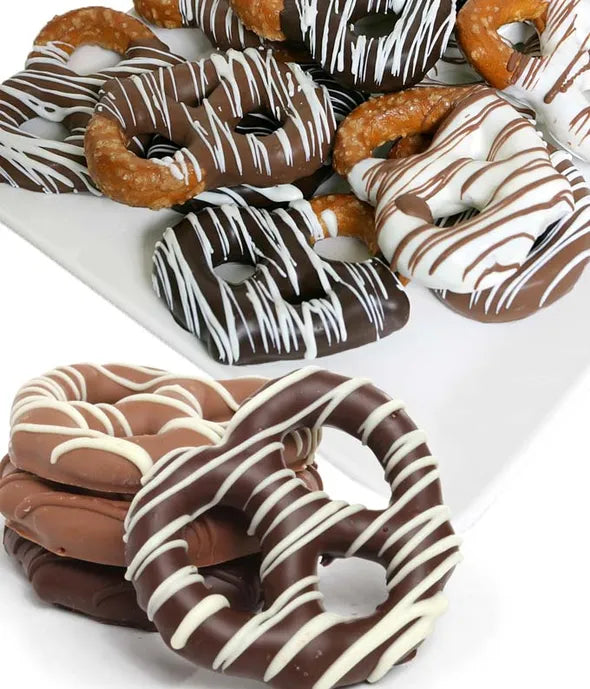 12 pc. Belgian Chocolate Dipped Pretzel Twists - ROSE GARDEN