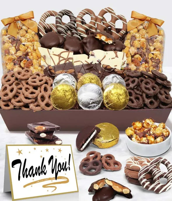 Get Well - Belgian Chocolate Covered Snack Tray - ROSE GARDEN