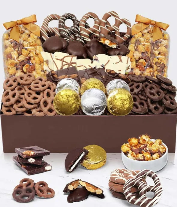 Get Well - Belgian Chocolate Covered Snack Tray - ROSE GARDEN