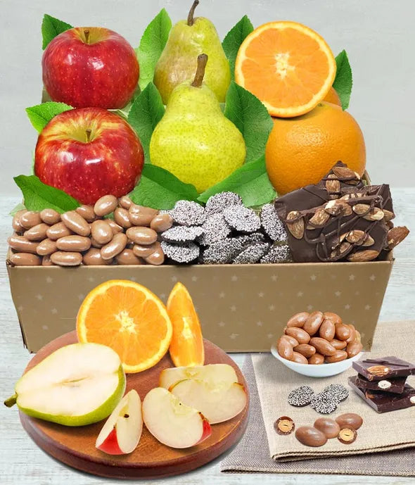 Classic Fruit & Belgian Chocolate Treats Gift - ROSE GARDEN