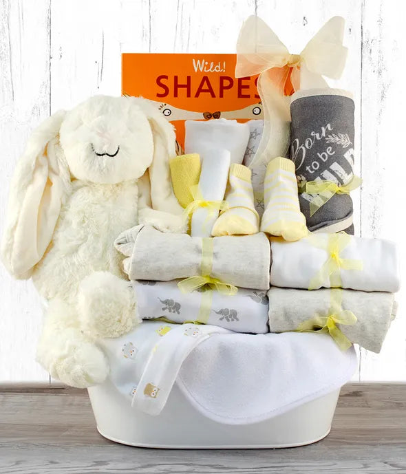 Bringing Home Baby Gift Basket - Yellow - ROSE GARDEN