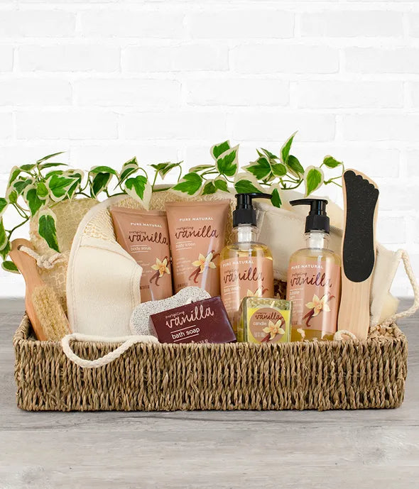 Vanilla Sunrise Spa Basket - ROSE GARDEN