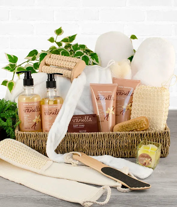 Vanilla Sunrise Spa Basket - ROSE GARDEN