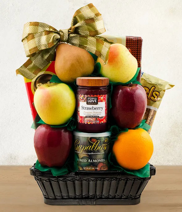Natural Goodness Kosher Fruit & Snack Gift Basket - ROSE GARDEN