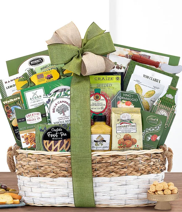 Gourmet Delights Deli & Sweets Basket - ROSE GARDEN