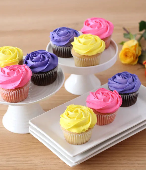 Spring Roses Cupcake Bouquet - ROSE GARDEN