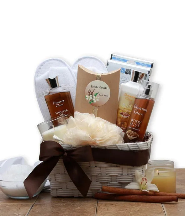 Rejuvenating Vanilla Spa Basket - ROSE GARDEN