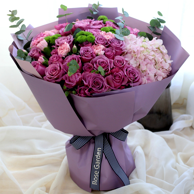 Rose Garden Purple Roses Bouquet - ROSE GARDEN