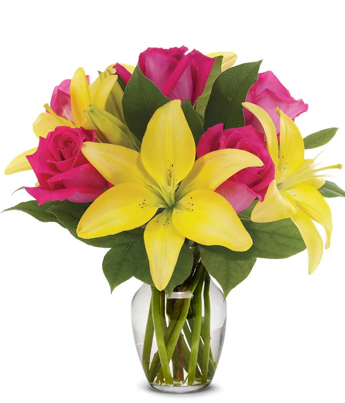 Rose and Lily Lemonade Bouquet - ROSE GARDEN