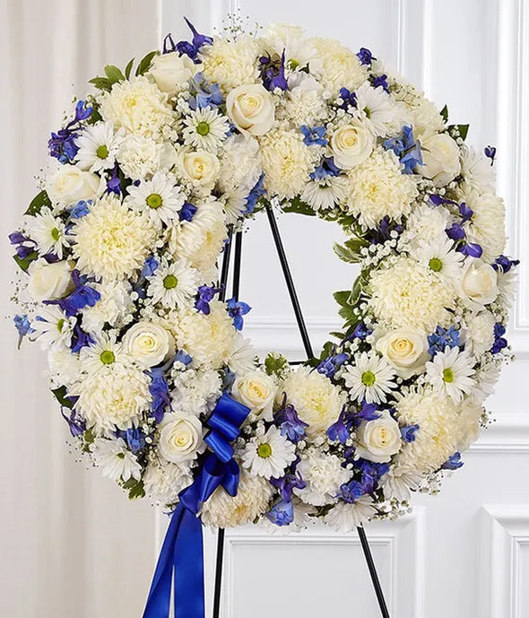 Serene Sympathy Wreath - ROSE GARDEN