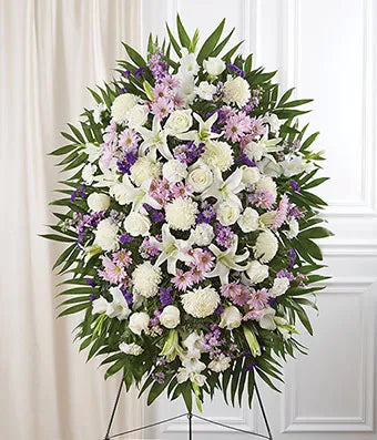 Lavender & White Standing Spray - ROSE GARDEN