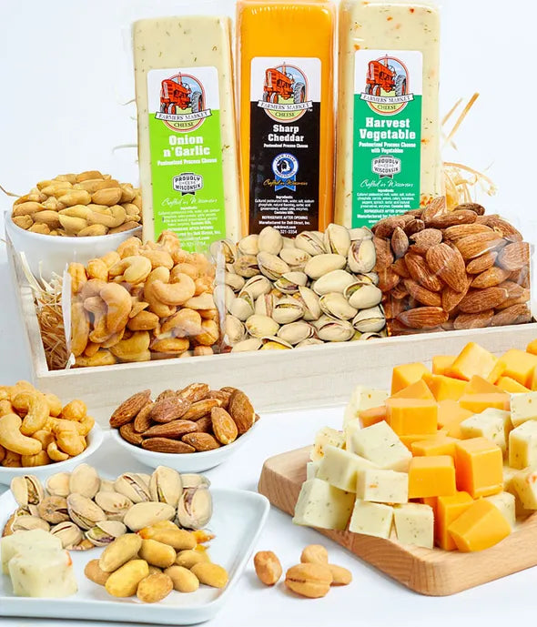 Cheese & Nuts Sampler Tray - ROSE GARDEN