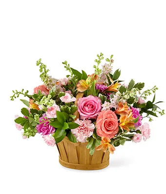 Peachy Keen Basket - ROSE GARDEN