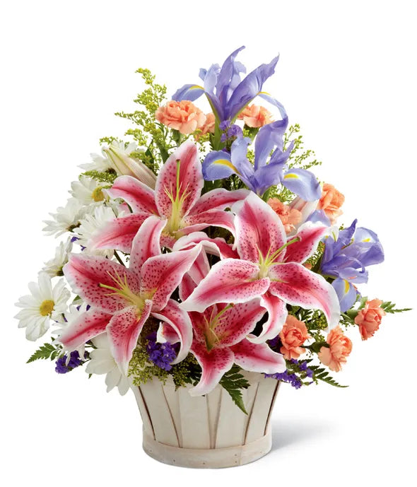 From The Heart Sympathy Basket - ROSE GARDEN