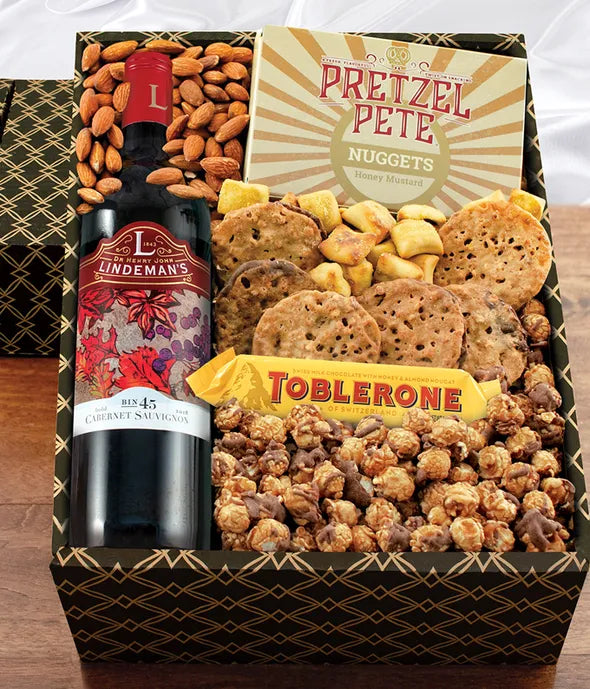 Chocolate & Cabernet All Day Basket - ROSE GARDEN
