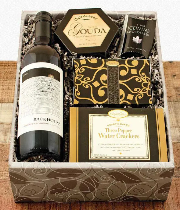 Chocolate & Cabernet All Day Basket - ROSE GARDEN