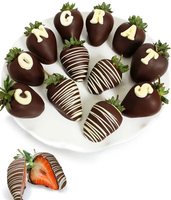 CONGRATS Chocolate Covered Strawberries - ROSE GARDEN