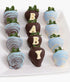 1 Dozen Baby Boy Belgian Chocolate Covered Strawberries - ROSE GARDEN