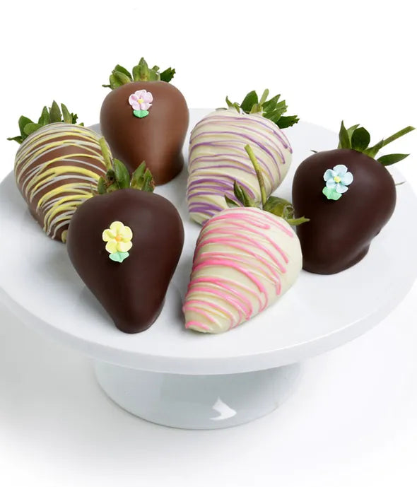 Flower Power Chocolate Covered Strawberries - ROSE GARDEN