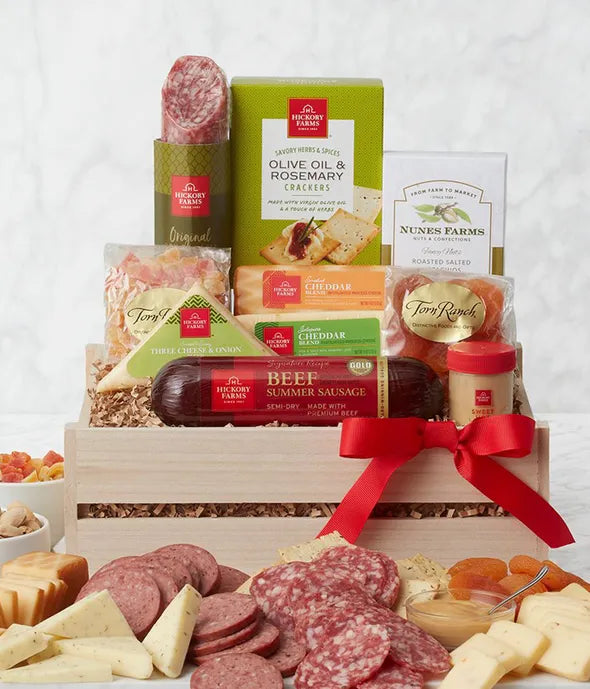 Meat &amp; Cheese Wooden Crate - ROSE GARDEN