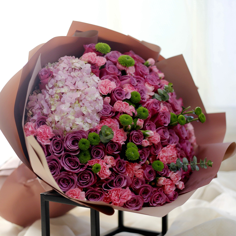 Rose Garden Purple Roses Bouquet - ROSE GARDEN