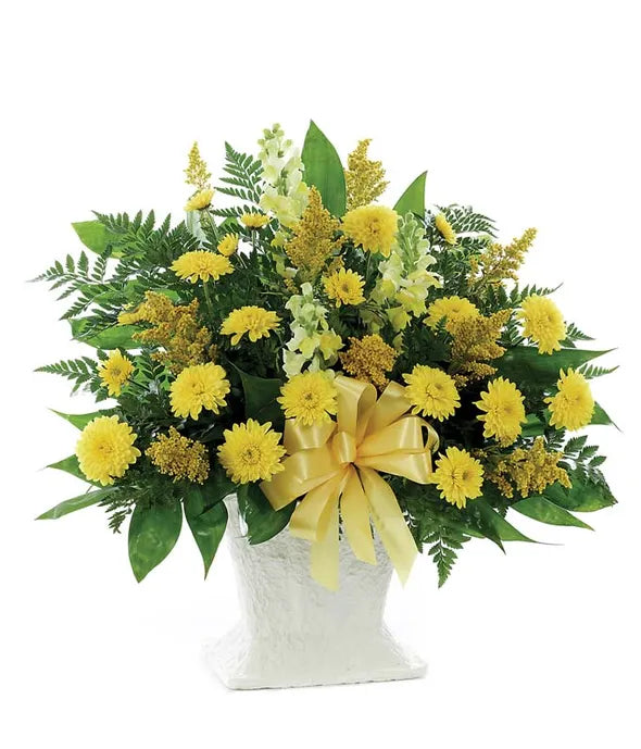Classic Yellow Mache Bouquet - ROSE GARDEN