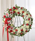 Red & White Standing Wreath - ROSE GARDEN