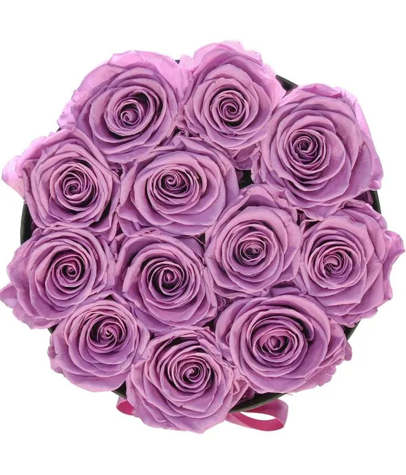 Luxury Dozen Lavender Preserved Roses - ROSE GARDEN
