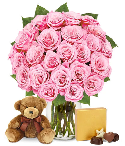 One Dozen Light Pink Roses - ROSE GARDEN