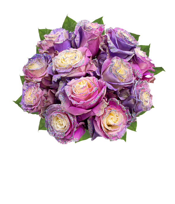 Purple Pastel Glitter Roses - ROSE GARDEN