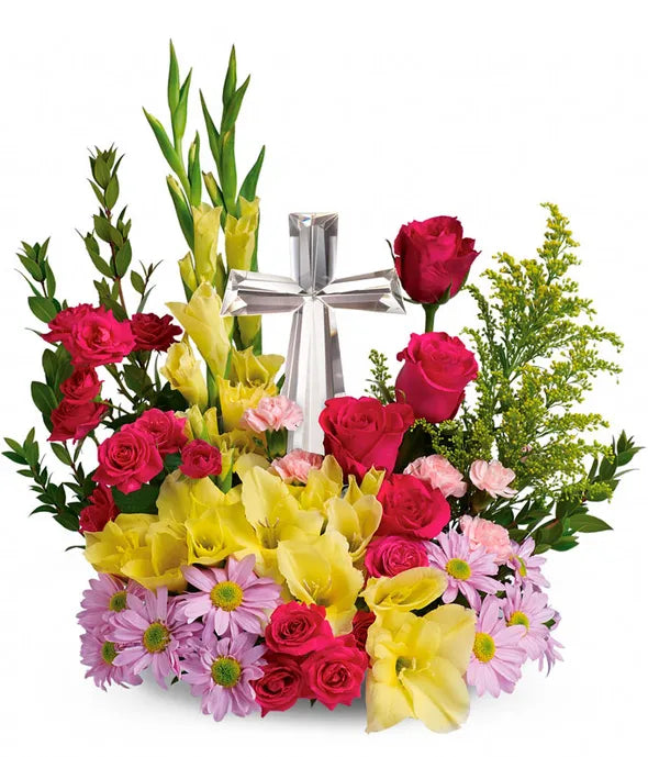 Crystal Cross Bouquet - ROSE GARDEN