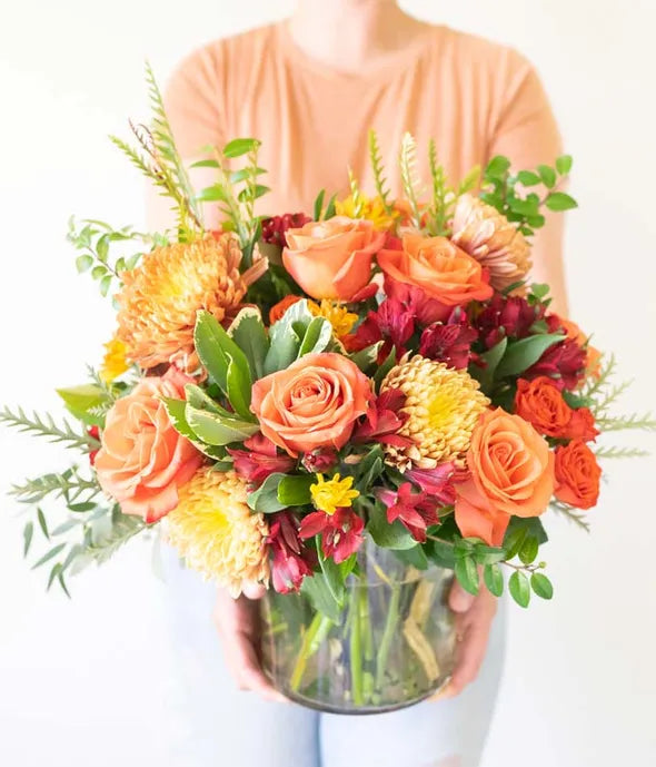 Warm Sunburst Rose Bouquet - ROSE GARDEN